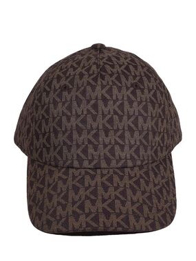 Michael Kors Dark Brown Monogram Cap with Tan Label